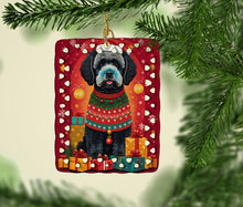 Load image into Gallery viewer, Portuguese Water Dog Holiday Christmas Porcelain Ornament