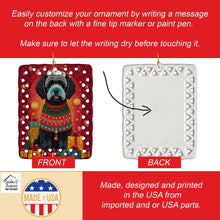 Load image into Gallery viewer, Portuguese Water Dog Holiday Christmas Porcelain Ornament