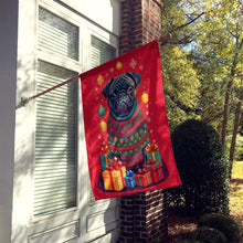 Load image into Gallery viewer, Black Pug Holiday Christmas House Flag