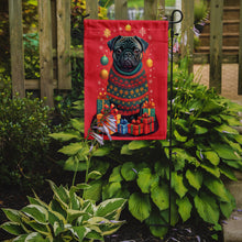 Load image into Gallery viewer, Black Pug Holiday Christmas Garden Flag – Outdoor Decorative Yard Flag