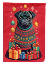 Load image into Gallery viewer, Black Pug Holiday Christmas Garden Flag – Outdoor Decorative Yard Flag