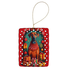 Load image into Gallery viewer, Rhodesian Ridgeback Holiday Christmas Porcelain Ornament