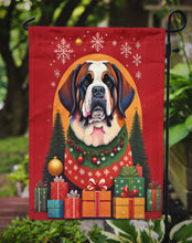 Load image into Gallery viewer, Saint Bernard Holiday Christmas Garden Flag – Outdoor Decorative Yard Flag