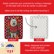 Load image into Gallery viewer, Samoyed Holiday Christmas Porcelain Ornament