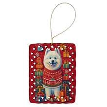 Load image into Gallery viewer, Samoyed Holiday Christmas Porcelain Ornament