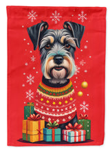 Load image into Gallery viewer, Schnauzer Holiday Christmas Garden Flag – Outdoor Decorative Yard Flag