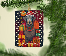 Load image into Gallery viewer, Scottish Deerhound Holiday Christmas Porcelain Ornament