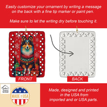 Load image into Gallery viewer, Sheltie Holiday Christmas Porcelain Ornament