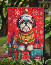 Load image into Gallery viewer, Shih Tzu Holiday Christmas Garden Flag – Outdoor Decorative Yard Flag