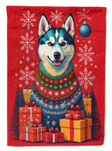 Load image into Gallery viewer, Siberian Husky Holiday Christmas Garden Flag – Outdoor Decorative Yard Flag