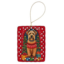 Load image into Gallery viewer, Wheaten Terrier Holiday Christmas Porcelain Ornament