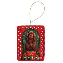 Load image into Gallery viewer, Sussex Spaniel Holiday Christmas Porcelain Ornament
