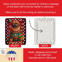 Load image into Gallery viewer, Tibetan Mastiff Holiday Christmas Porcelain Ornament