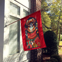Load image into Gallery viewer, Tibetan Spaniel Holiday Christmas House Flag