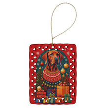 Load image into Gallery viewer, Vizsla Holiday Christmas Porcelain Ornament