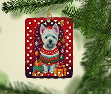 Load image into Gallery viewer, Westie Holiday Christmas Porcelain Ornament