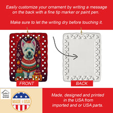 Load image into Gallery viewer, Westie Holiday Christmas Porcelain Ornament