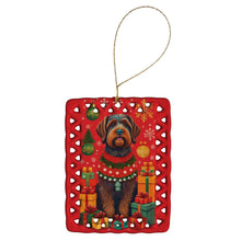 Load image into Gallery viewer, Wirehaired Pointing Griffon Holiday Christmas Porcelain Ornament