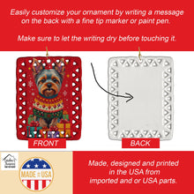 Load image into Gallery viewer, Yorkshire Terrier  Holiday Christmas Porcelain Ornament