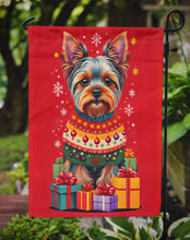 Load image into Gallery viewer, Yorkshire Terrier Holiday Christmas Garden Flag – Outdoor Decorative Yard Flag
