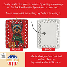 Load image into Gallery viewer, Yorkshire Terrier  Holiday Christmas Porcelain Ornament