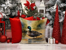Load image into Gallery viewer, American Black Duck Throw Pillow - 14x14 Decorative Pillow – Art for Your Home &amp; Patio