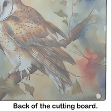 Load image into Gallery viewer, Barn Owl Glass Cutting Boards – Durable, Decorative Kitchen Art