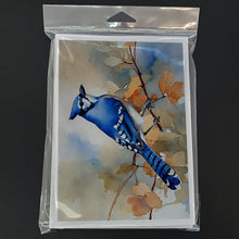 Load image into Gallery viewer, Blue Jay Greeting Cards - Blank Note Cards – 8-Pack of Artist-Designed Cards with Envelopes