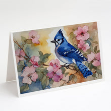 Load image into Gallery viewer, Blue Jay Greeting Cards - Blank Note Cards – 8-Pack of Artist-Designed Cards with Envelopes