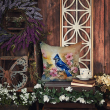 Load image into Gallery viewer, Blue Jay Throw Pillow - 14x14 Decorative Pillow – Art for Your Home &amp; Patio
