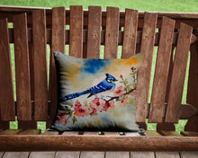 Load image into Gallery viewer, Blue Jay Throw Pillow - 14x14 Decorative Pillow – Art for Your Home &amp; Patio