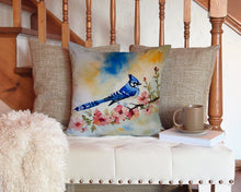 Load image into Gallery viewer, Blue Jay Throw Pillow - 14x14 Decorative Pillow – Art for Your Home &amp; Patio