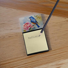 Load image into Gallery viewer, Bluebird Sticky Note Holder- Refiilable Desk Accessory Note Pad