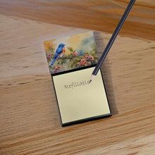 Load image into Gallery viewer, Bluebird Sticky Note Holder- Refiilable Desk Accessory Note Pad