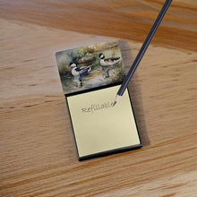 Load image into Gallery viewer, Bufflehead Sticky Note Holder- Refiilable Desk Accessory Note Pad