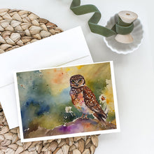 Load image into Gallery viewer, Burrowing Owl Greeting Cards - Blank Note Cards – 8-Pack of Artist-Designed Cards with Envelopes