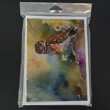 Load image into Gallery viewer, Burrowing Owl Greeting Cards - Blank Note Cards – 8-Pack of Artist-Designed Cards with Envelopes