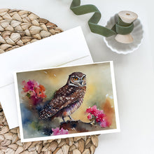 Load image into Gallery viewer, Burrowing Owl Greeting Cards - Blank Note Cards – 8-Pack of Artist-Designed Cards with Envelopes