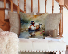 Load image into Gallery viewer, Canvasback Throw Pillow - 14x14 Decorative Pillow – Art for Your Home &amp; Patio