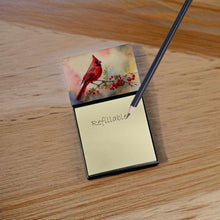 Load image into Gallery viewer, Cardinal Sticky Note Holder- Refiilable Desk Accessory Note Pad