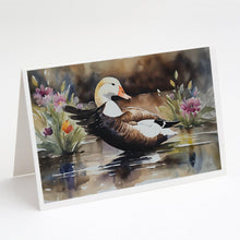 Load image into Gallery viewer, Common Eider Duck Greeting Cards - Blank Note Cards – 8-Pack of Artist-Designed Cards with Envelopes