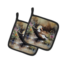 Load image into Gallery viewer, Common Eider Duck Pot Holders - Set of 2 Decorative Kitchen Helpers | Made in the USA