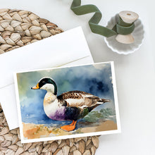 Load image into Gallery viewer, Common Eider Duck Greeting Cards - Blank Note Cards – 8-Pack of Artist-Designed Cards with Envelopes