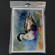 Load image into Gallery viewer, Common Eider Duck Greeting Cards - Blank Note Cards – 8-Pack of Artist-Designed Cards with Envelopes