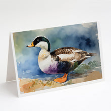 Load image into Gallery viewer, Common Eider Duck Greeting Cards - Blank Note Cards – 8-Pack of Artist-Designed Cards with Envelopes