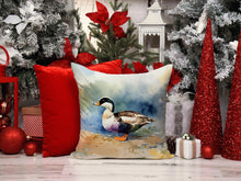 Load image into Gallery viewer, Common Eider Duck Throw Pillow - 14x14 Decorative Pillow – Art for Your Home &amp; Patio