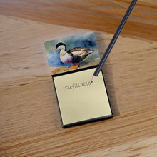Load image into Gallery viewer, Common Eider Duck Sticky Note Holder- Refiilable Desk Accessory Note Pad