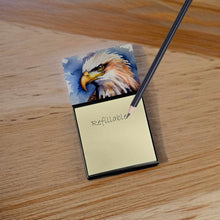 Load image into Gallery viewer, Eagle Sticky Note Holder- Refiilable Desk Accessory Note Pad