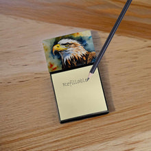 Load image into Gallery viewer, Eagle Sticky Note Holder- Refiilable Desk Accessory Note Pad