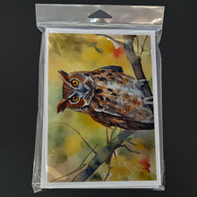 Load image into Gallery viewer, Eastern Screech Owl Greeting Cards - Blank Note Cards – 8-Pack of Artist-Designed Cards with Envelopes
